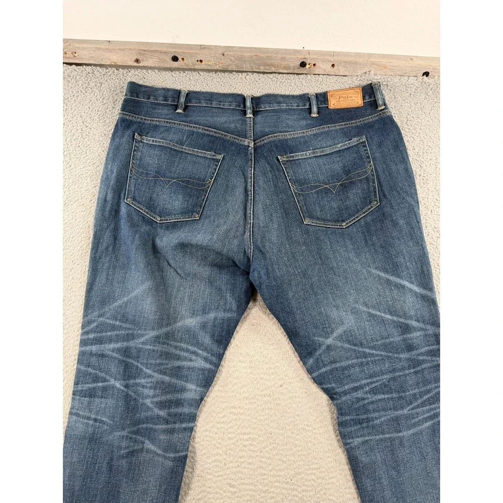 Polo Ralph Lauren Hampton Straight Jeans Mens 46Bx27 Blue Denim Stretch Mid Rise